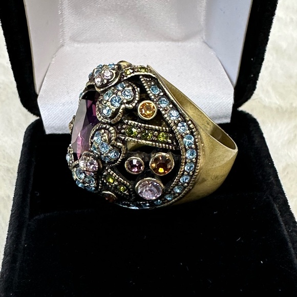 Heidi Daus Purple Domed Dragonfly Cocktail Ring - Picture 3 of 4